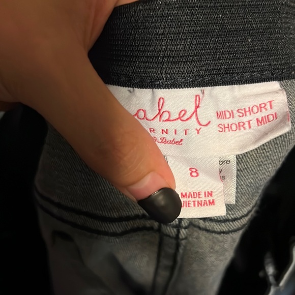 Isabel Maternity• MIDI Stretch Side Panel Jean Short - Picture 2 of 4